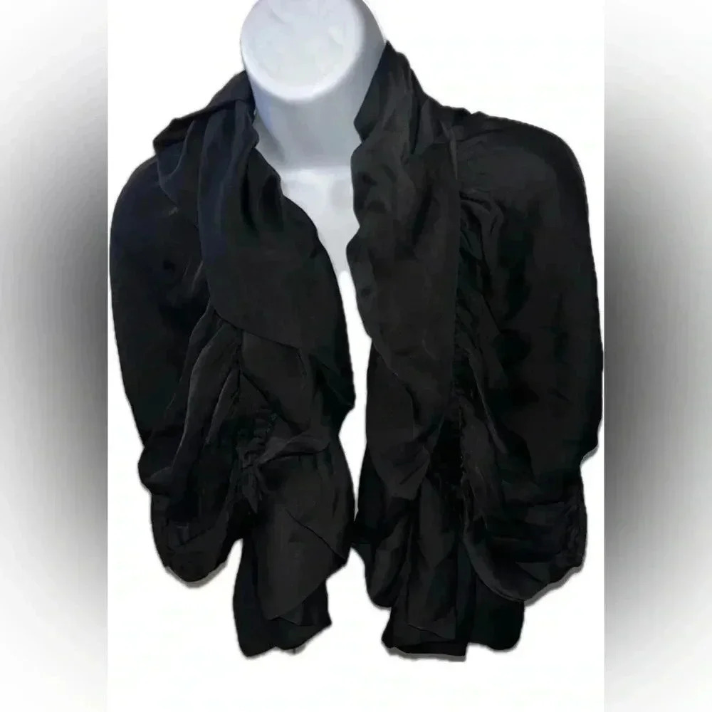 Vintage Kasper black cape cardigan coverup